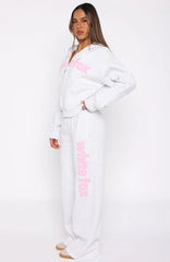 From The Archives Kenzie Wide Leg Sweatpants Grey Marle