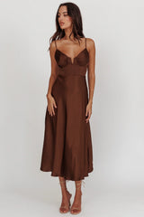 Lake Como A-Line Midi Dress Brown