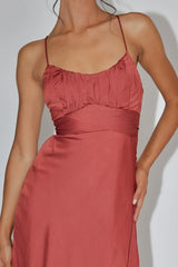 Linka Cami Strap Midi Dress Chocolate