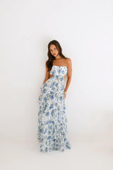 Bloom Spell Strapless Maxi Dress