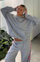 Lucky Thirteen Shaya Oversized Hoodie Dark Grey Marle