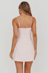 So Good Front Button Mini Dress Ice Pink