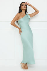 Night Of Distinction One Shoulder Satin Maxi Dress