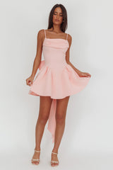 Wilder Oversized Back Bow Mini Dress Pink