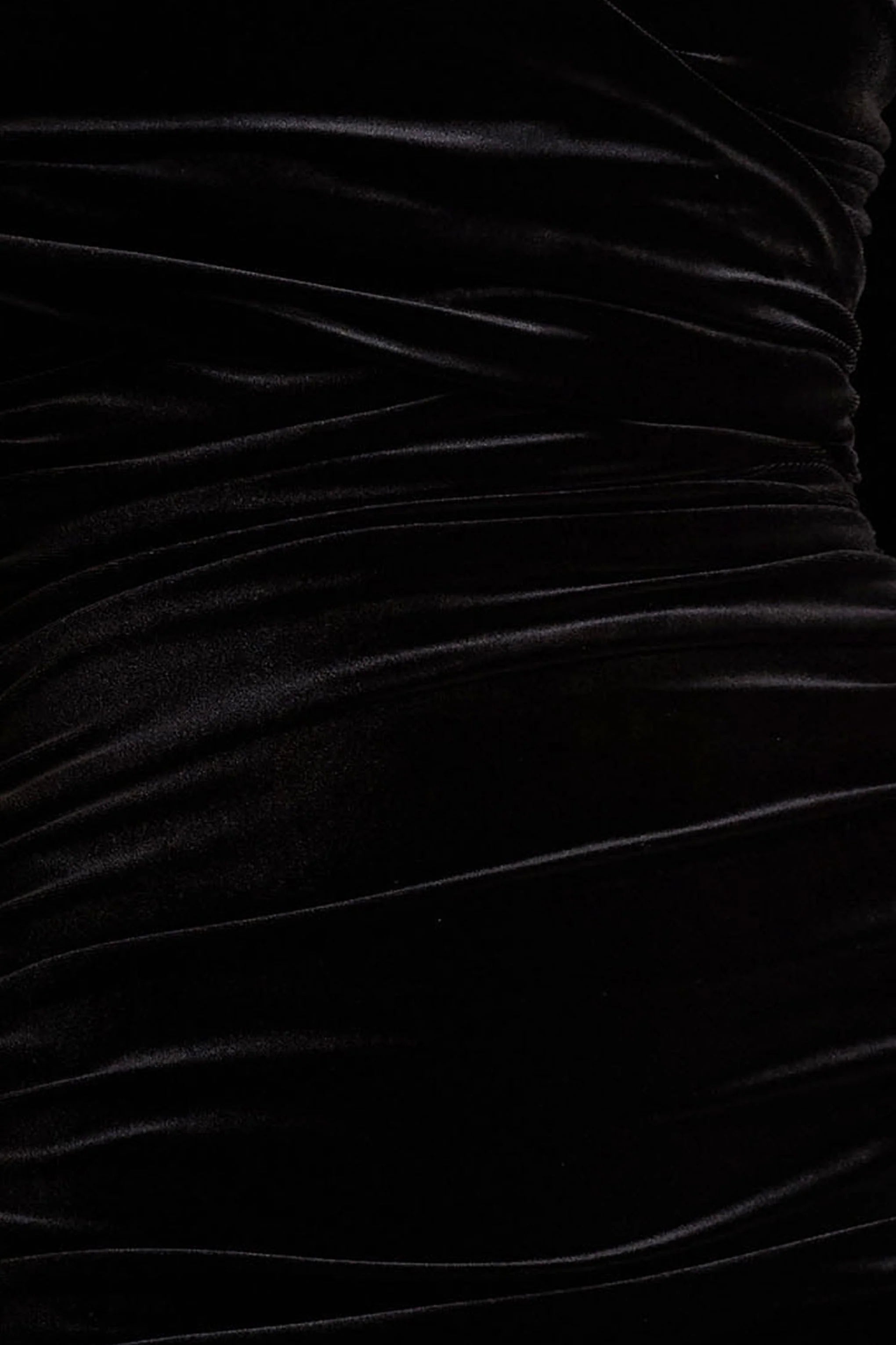 Paloma | Black Velvet Bandeau Maxi Dress With Scarf