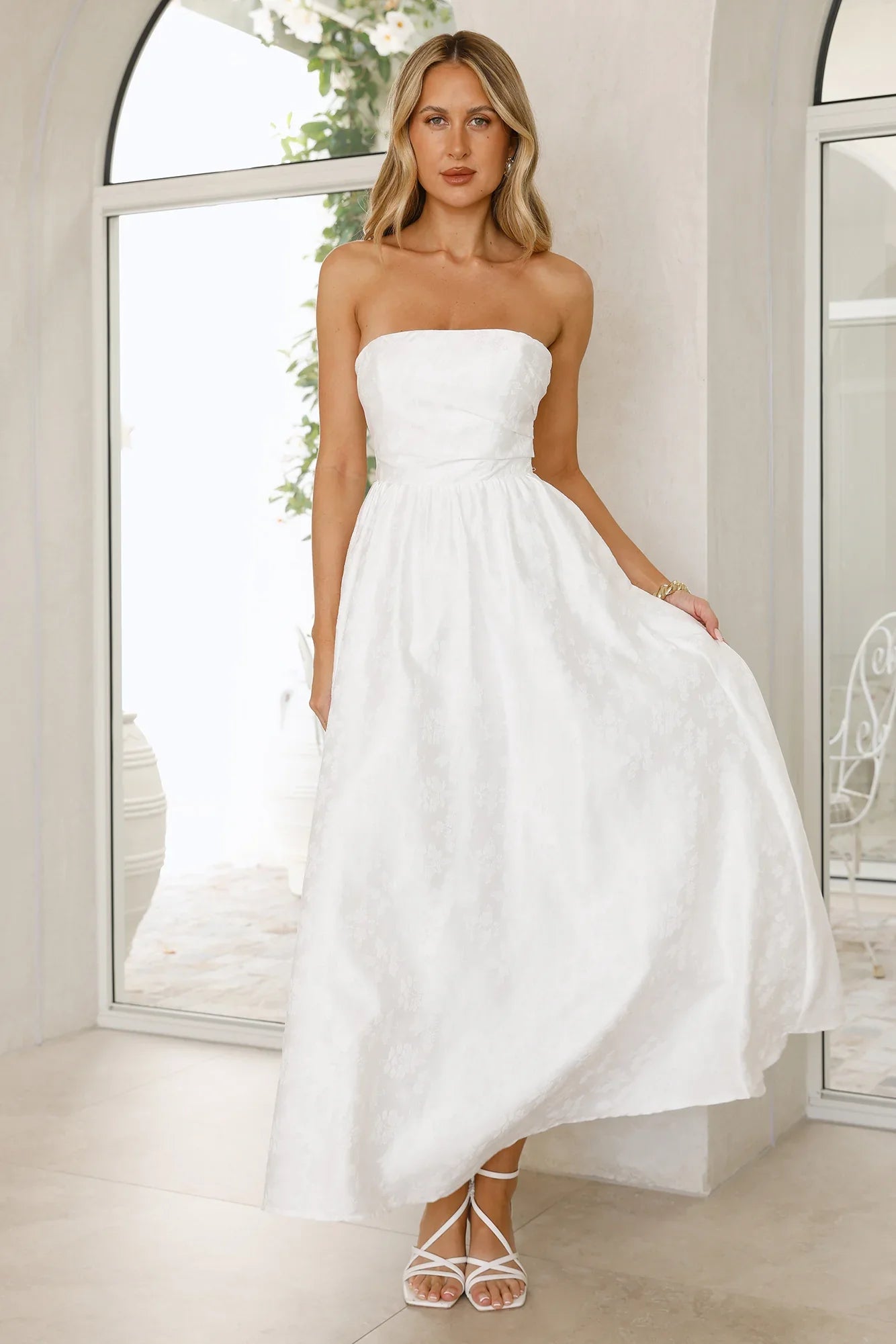 Dancing In Magic Strapless Maxi Dress