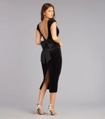 Darcy Velvet Bow Midi Formal Dress