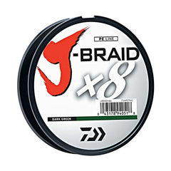 Daiwa J-Braid X8 Braided Line 165 Yards Dark Green