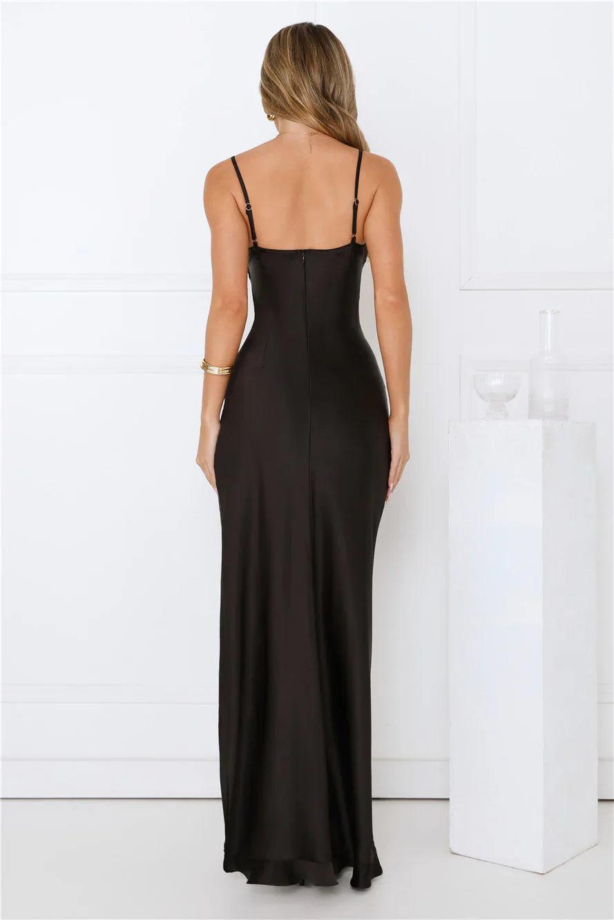 Rosewater Kiss Satin Maxi Dress