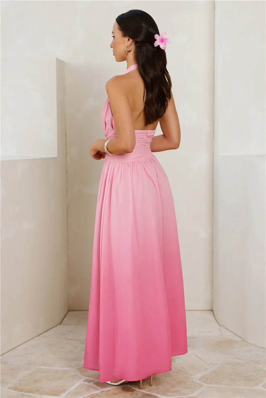 Kiss And Tell Halter Maxi Dress