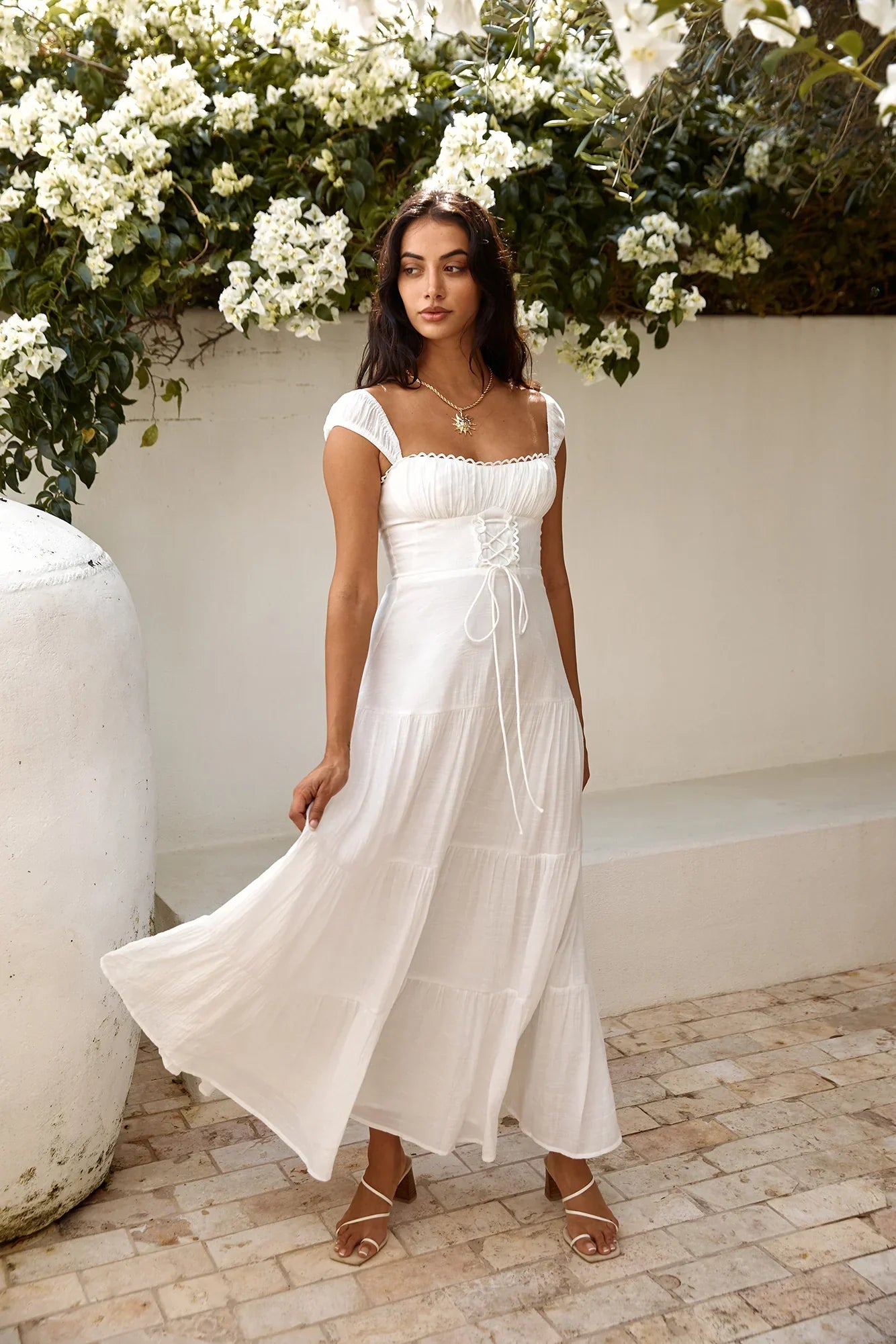 Party Favour Maxi Dress White