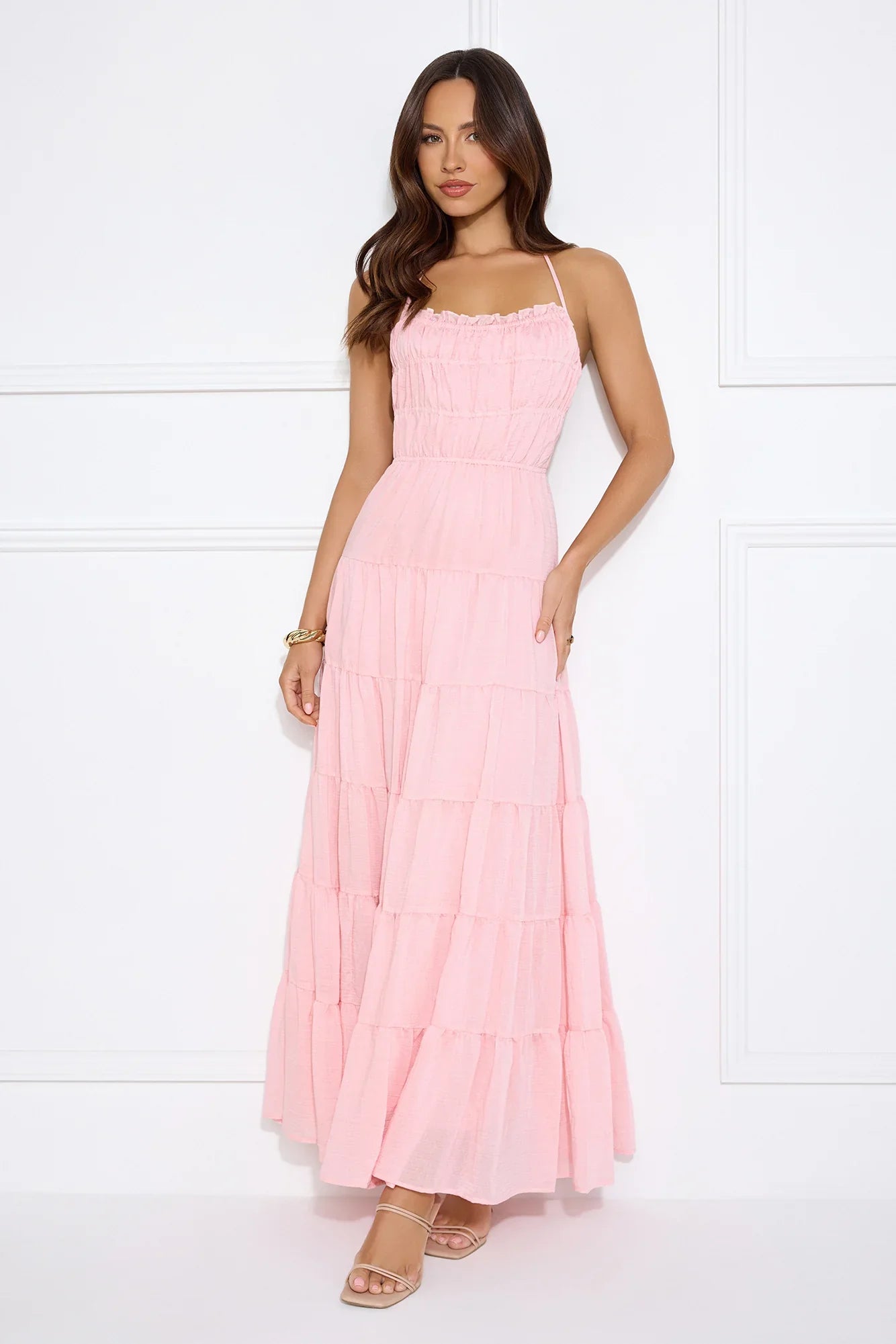 Make Up Halter Maxi Dress