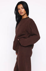 Stay Lifted Oversized Sweater Bitter Chocolate