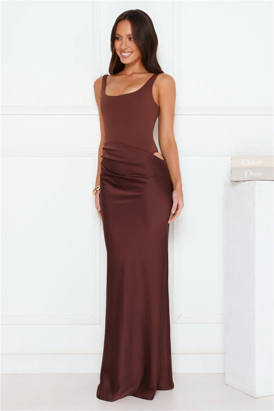 Effortlessly Yours Satin Maxi Dress