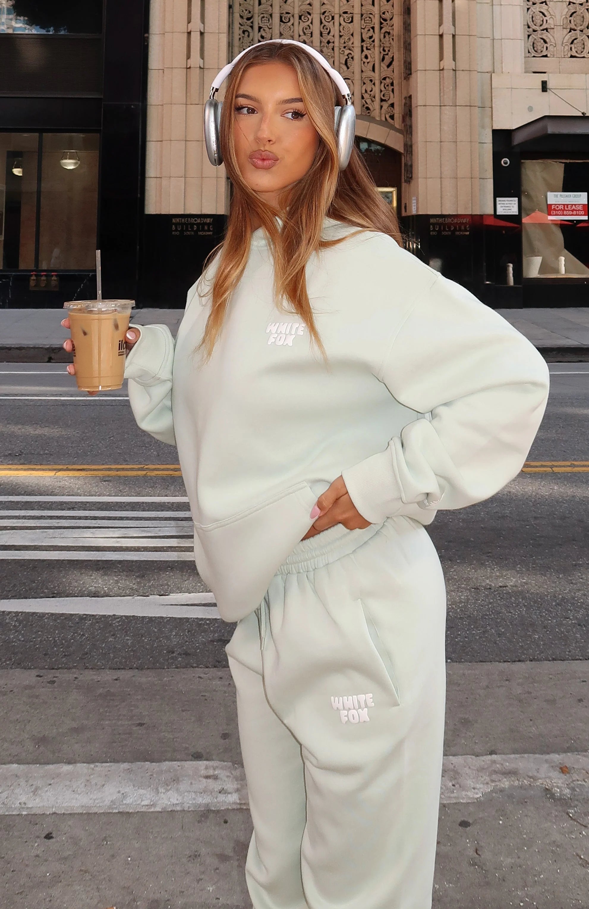 11th Street Keeping It Real Oversized Hoodie Iced Matcha