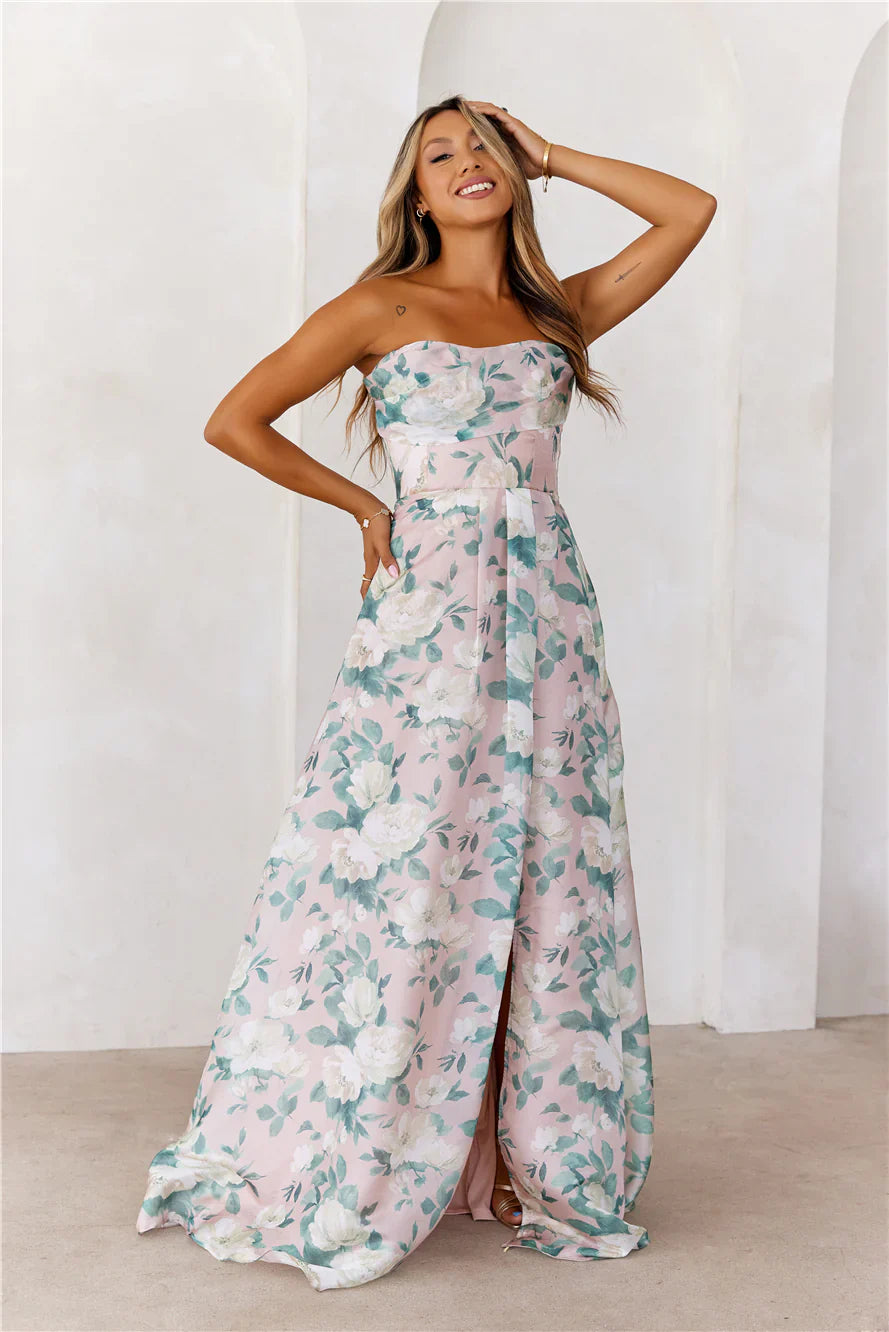 Elegant Essence Strapless Maxi Dress