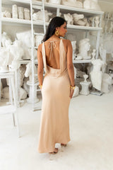 Moonlit Palms Satin Maxi Dress