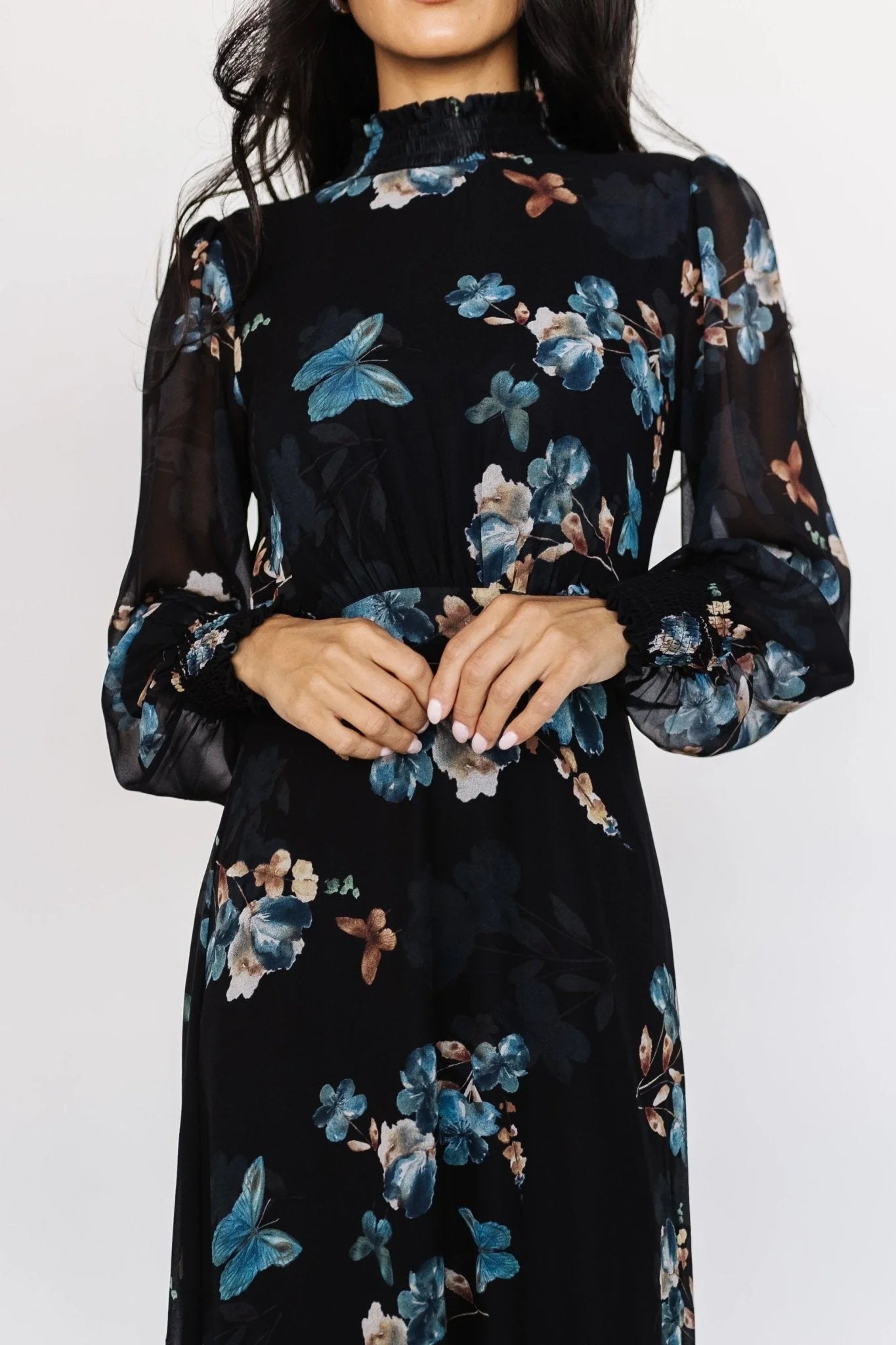 Luciana Maxi Dress | Black + Blue