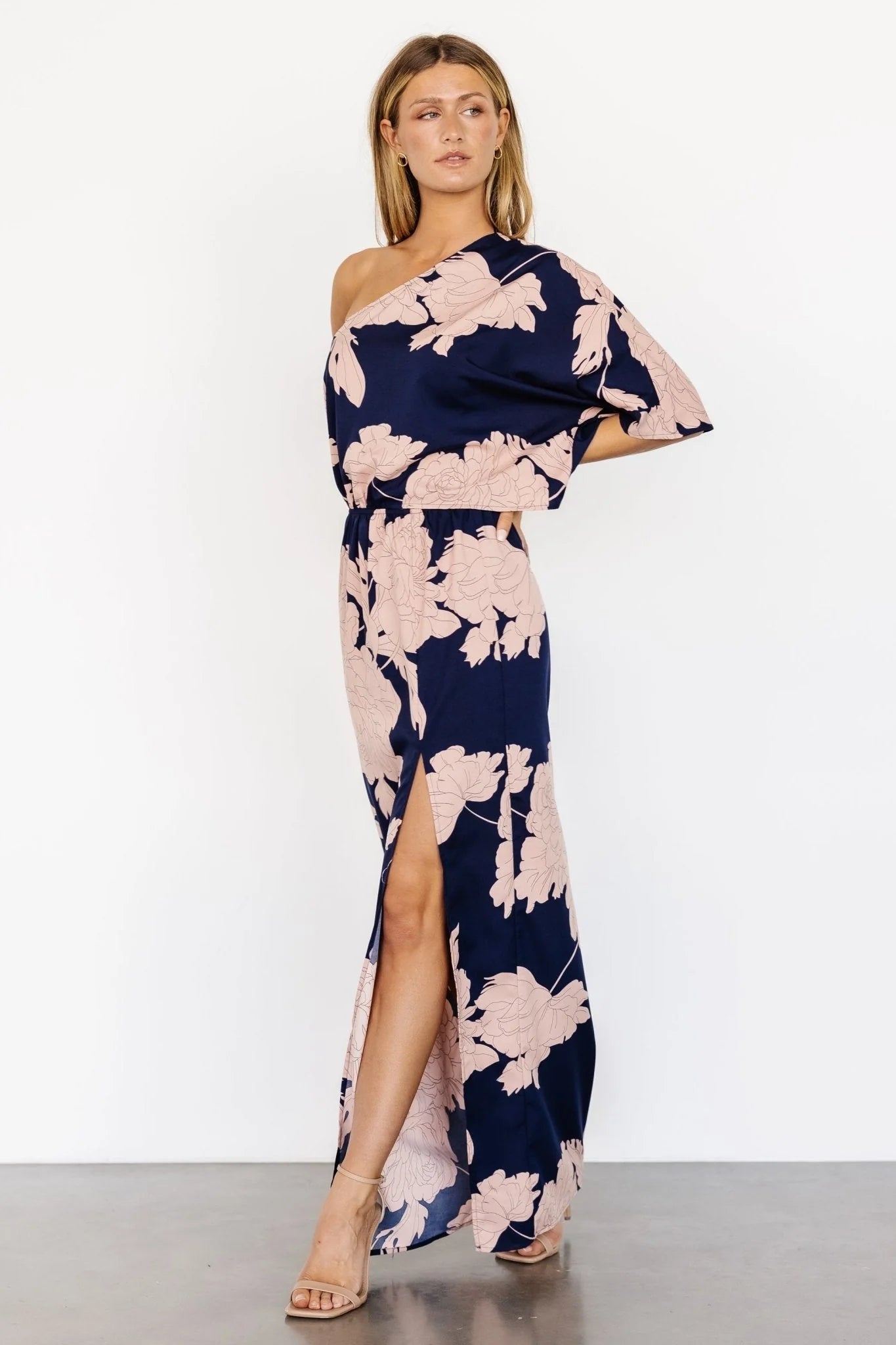 Halston Maxi Dress | Navy + Blush