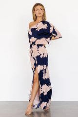 Halston Maxi Dress | Navy + Blush