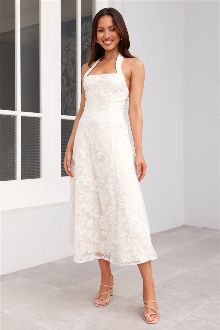 Disco Daze Halter Midi Dress