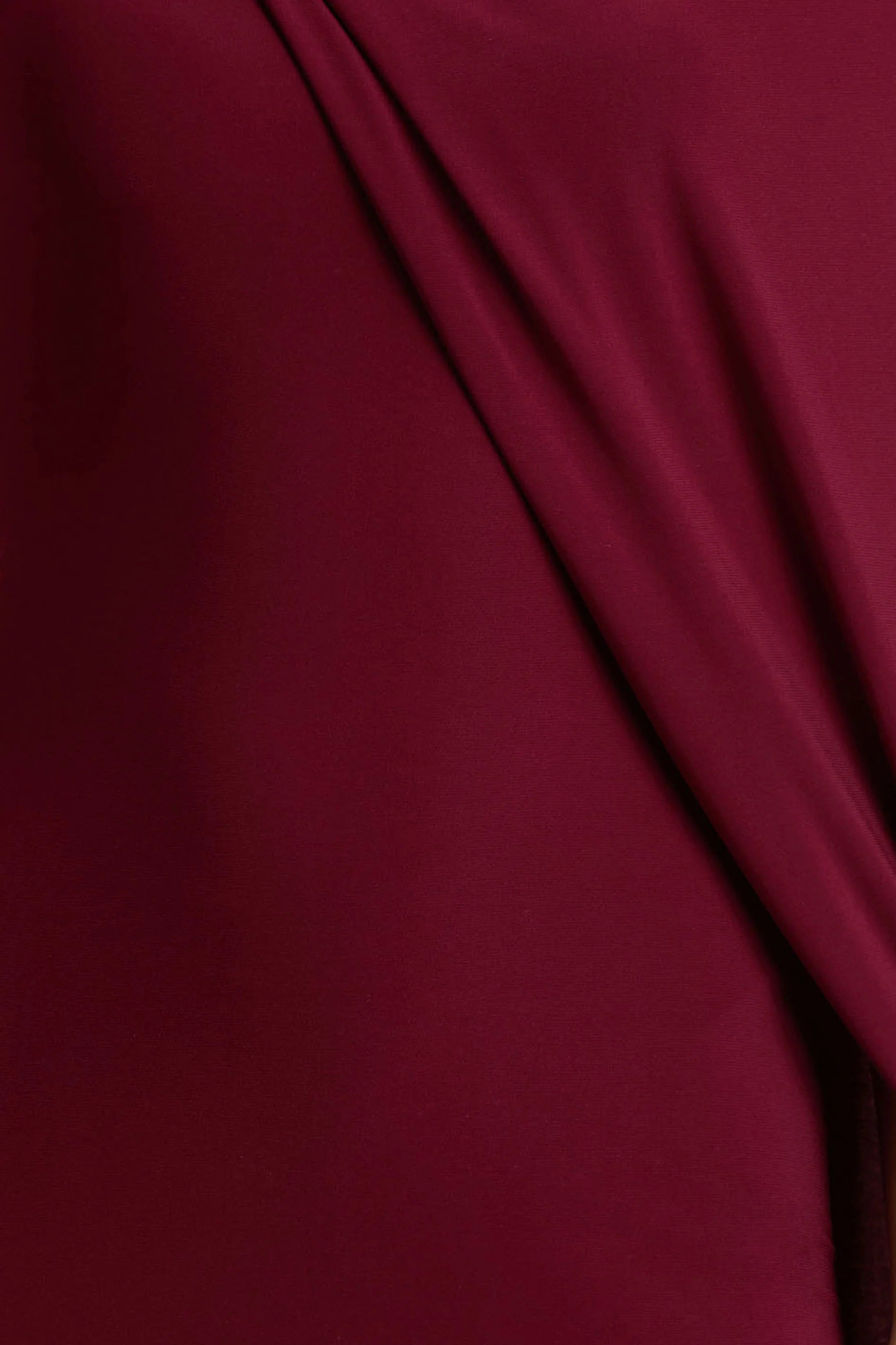 Cressida | Burgundy Asymmetric-Neck Maxi Dress With Cape And Gold Detail
