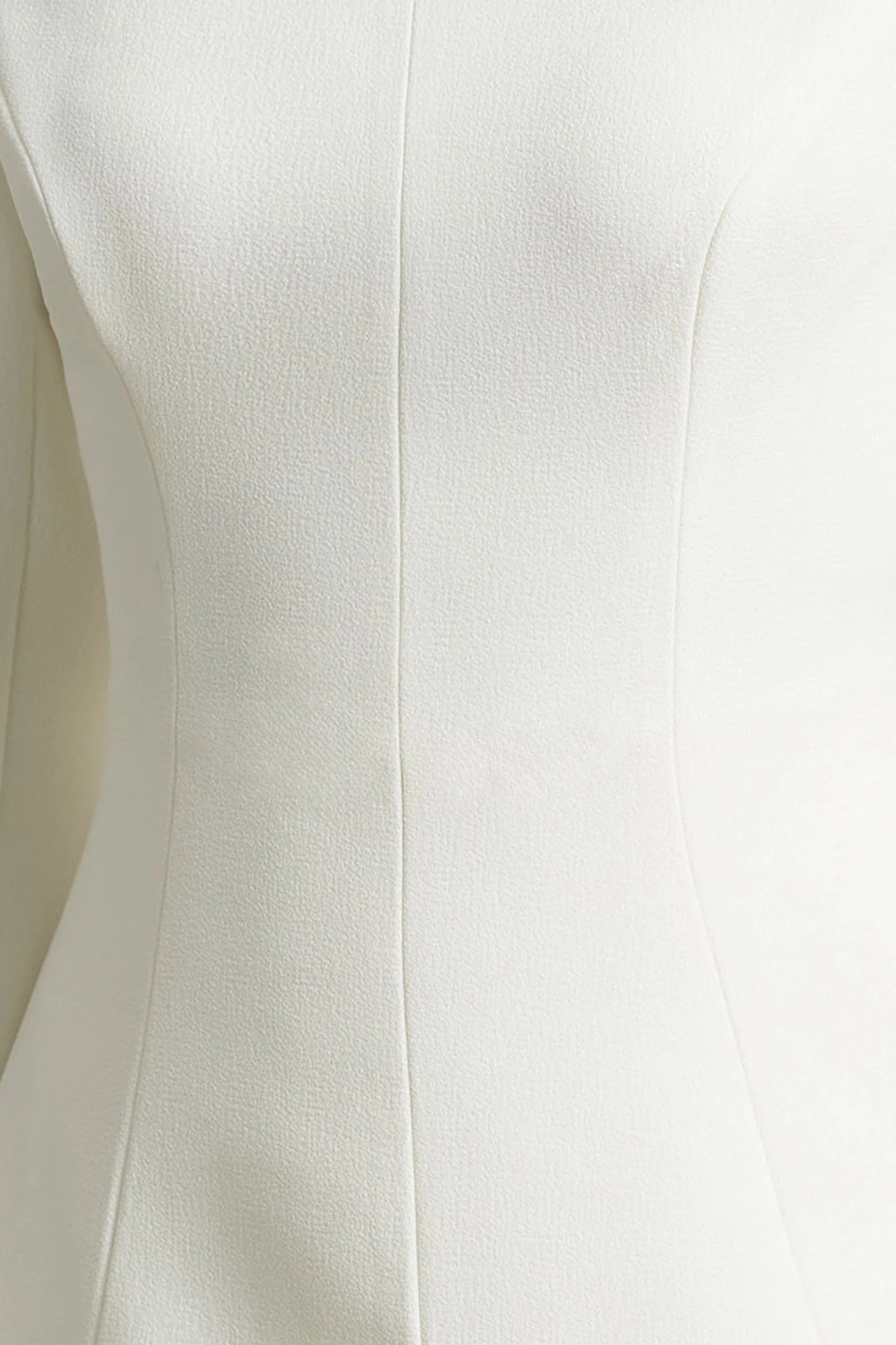Pepita | Cream High-Neck Tailored Maxi Dress With Drop-Waist And Satin Skirt