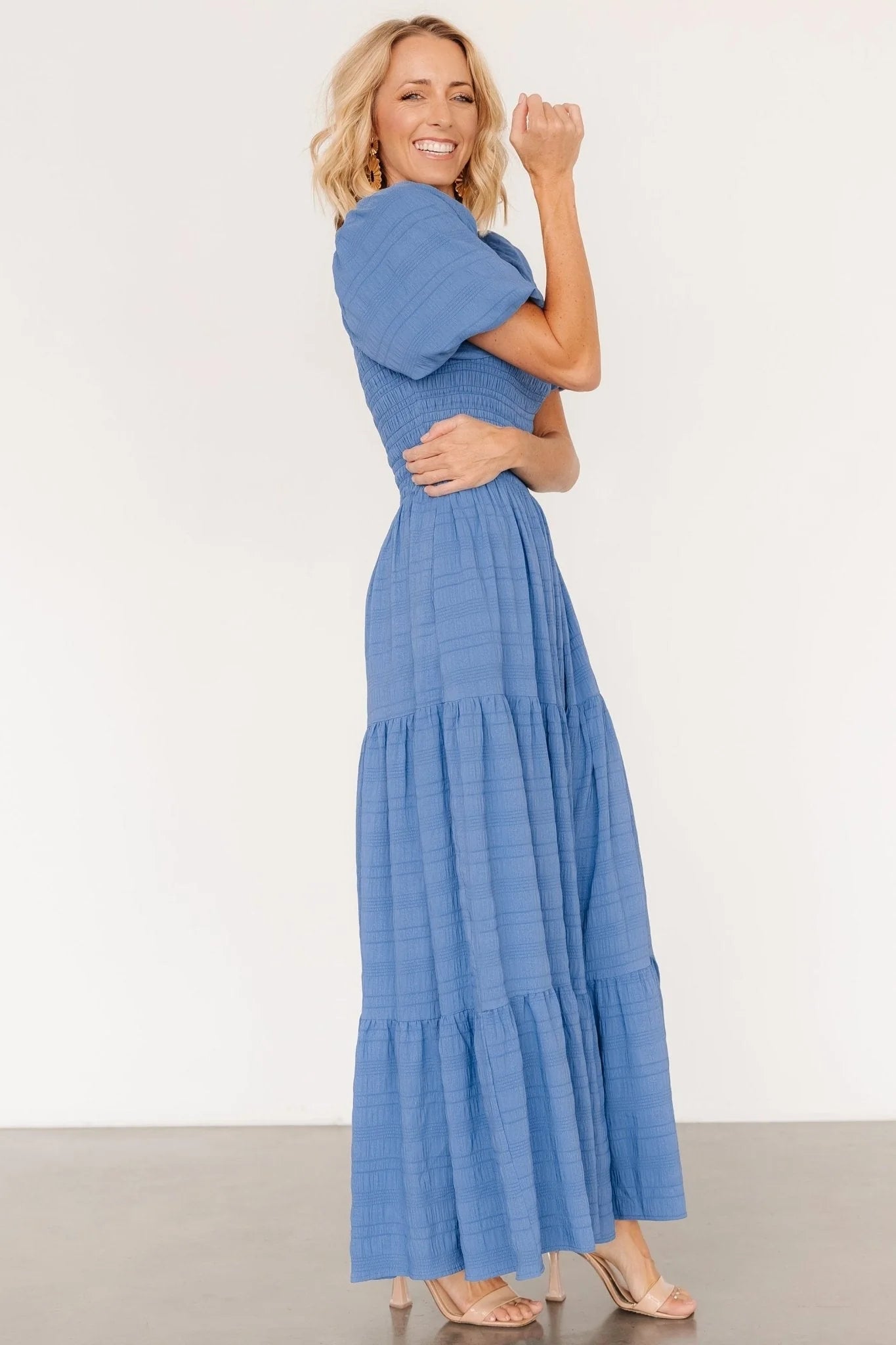 Amaya Smocked Dress | Blue