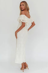 Beauty Within On-Off-Shoulder Maxi Dress Cream
