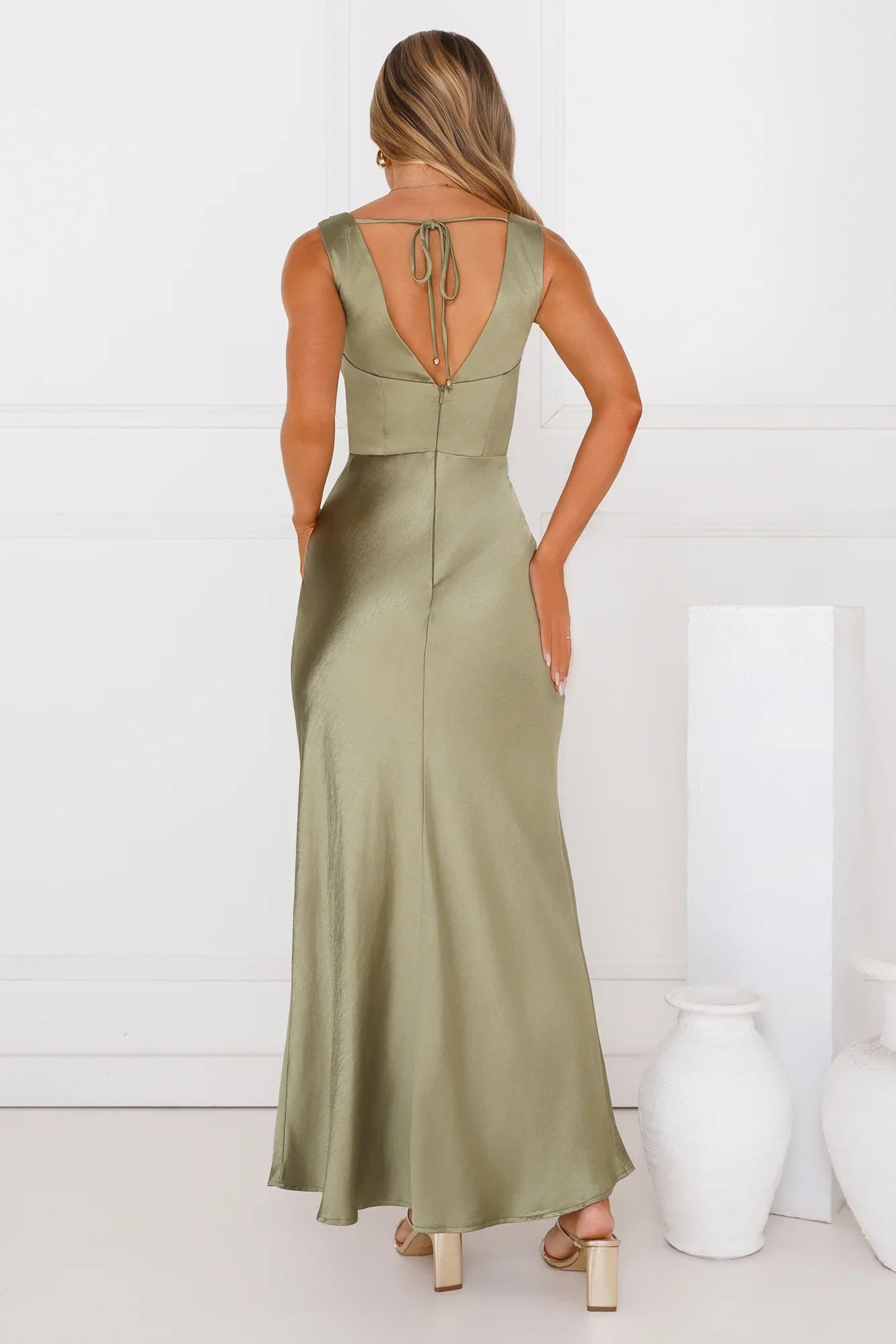 Crystal Luxe Satin Maxi Dress