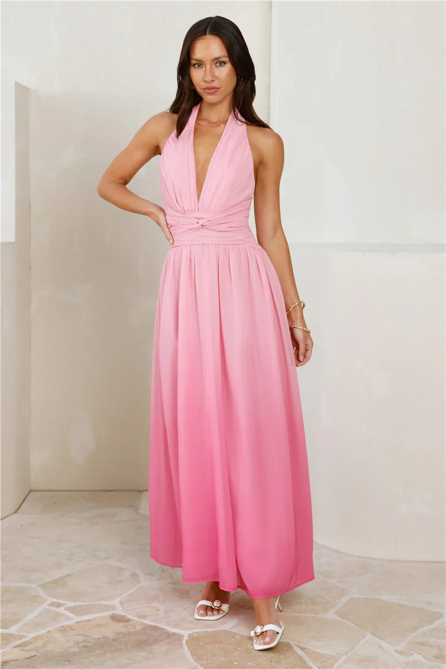 Kiss And Tell Halter Maxi Dress