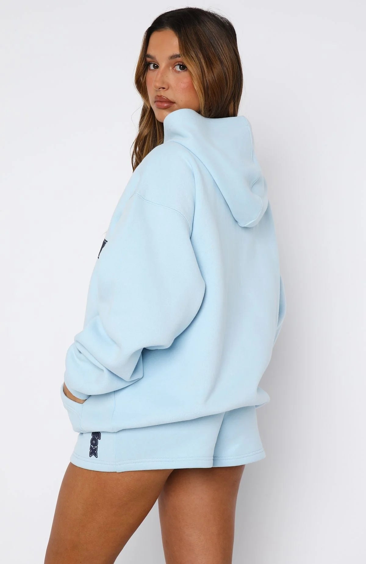 Ready To Go Zip Front Hoodie Baby Blue
