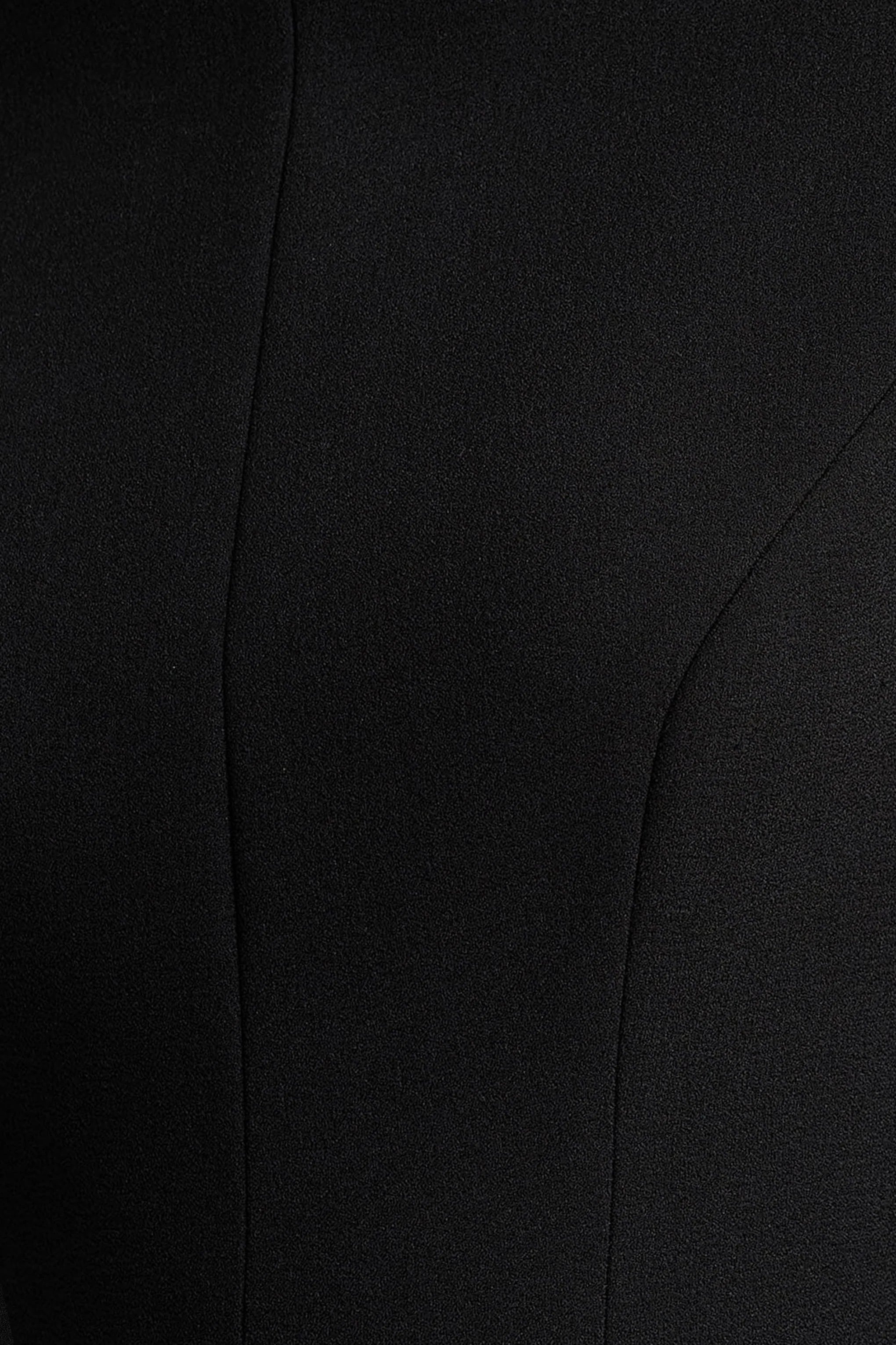 Pepita | Black High-Neck Tailored Maxi Dress With Drop-Waist And Satin Skirt