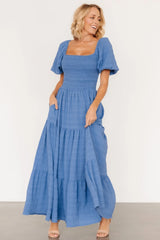 Amaya Smocked Dress | Blue