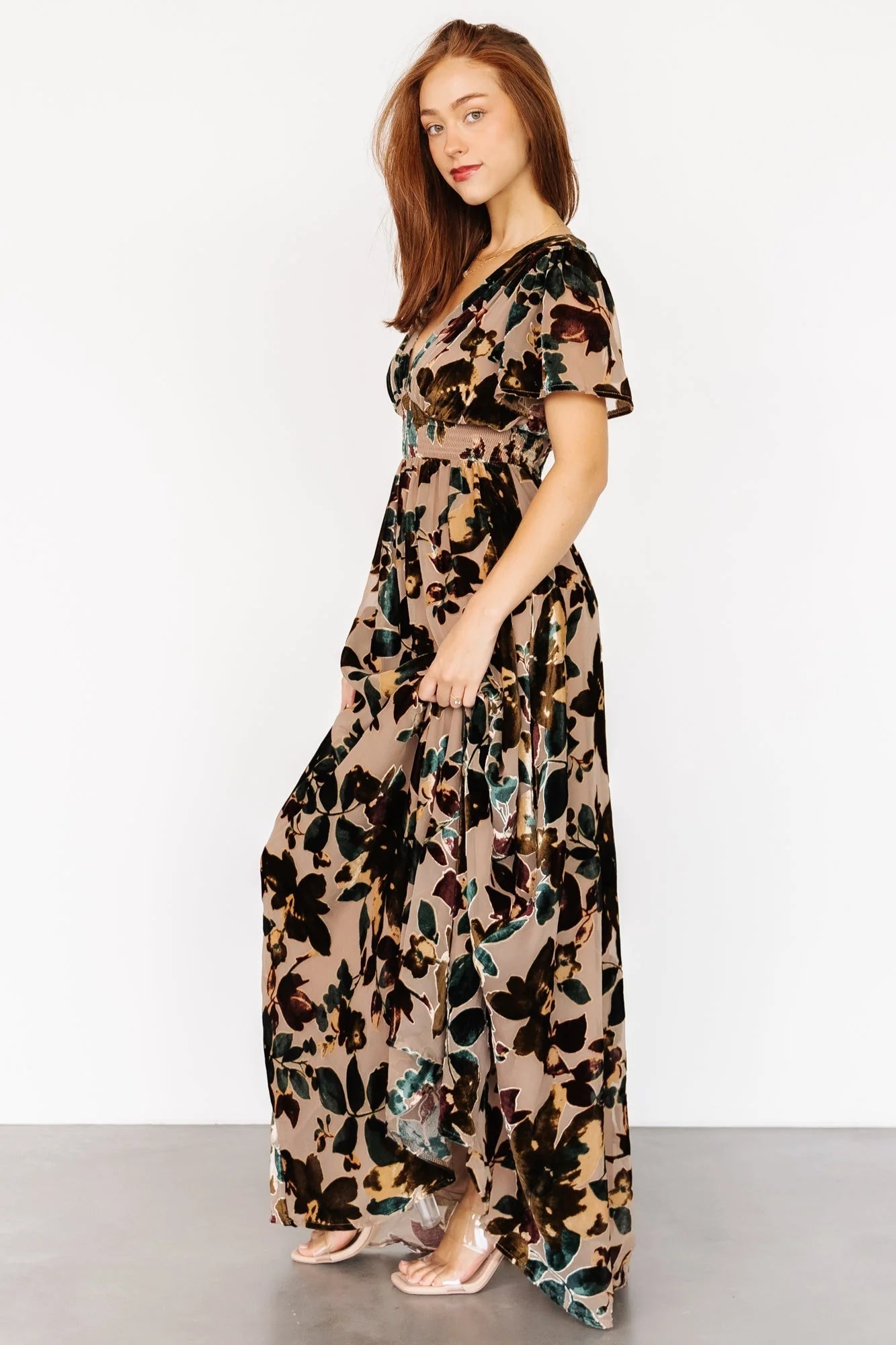 Valen Maxi Dress | Champagne Multi