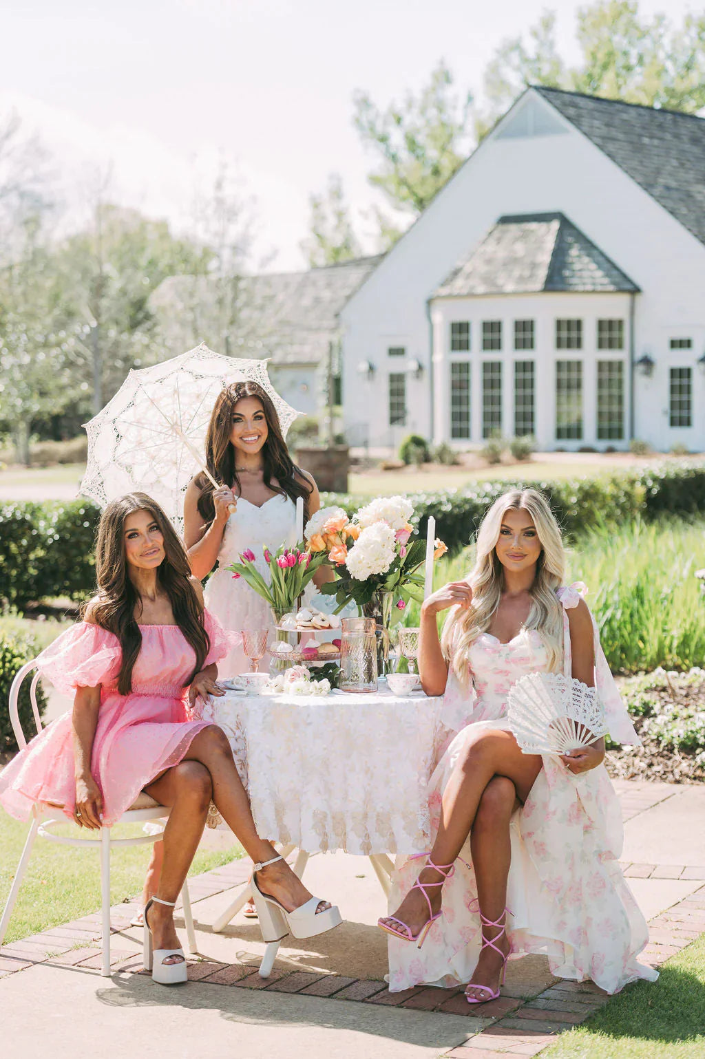 Rosie Shoulder Tie Midi DressPink