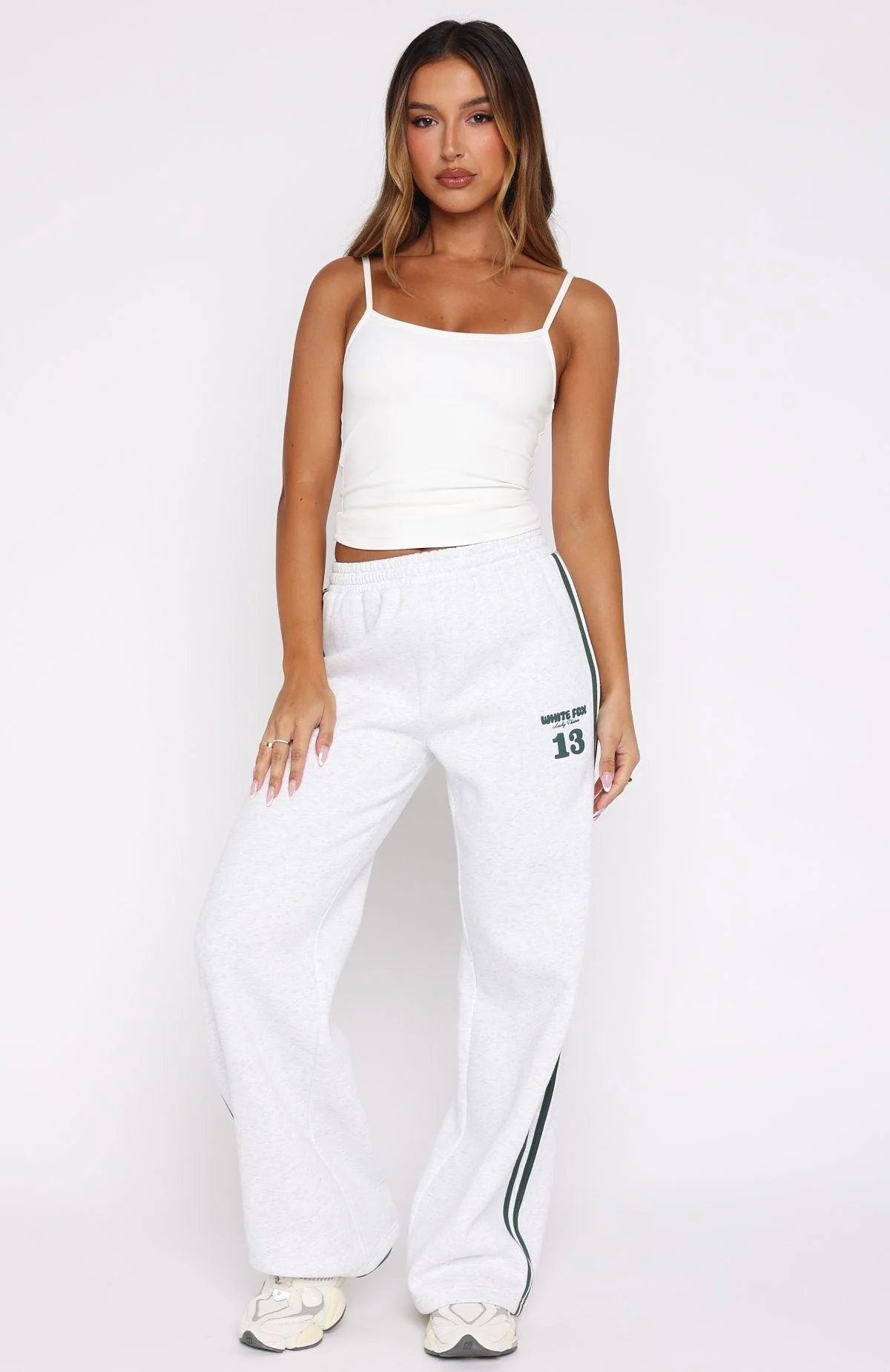 Lucky Thirteen Charise Wide Leg Sweatpants Grey Marle