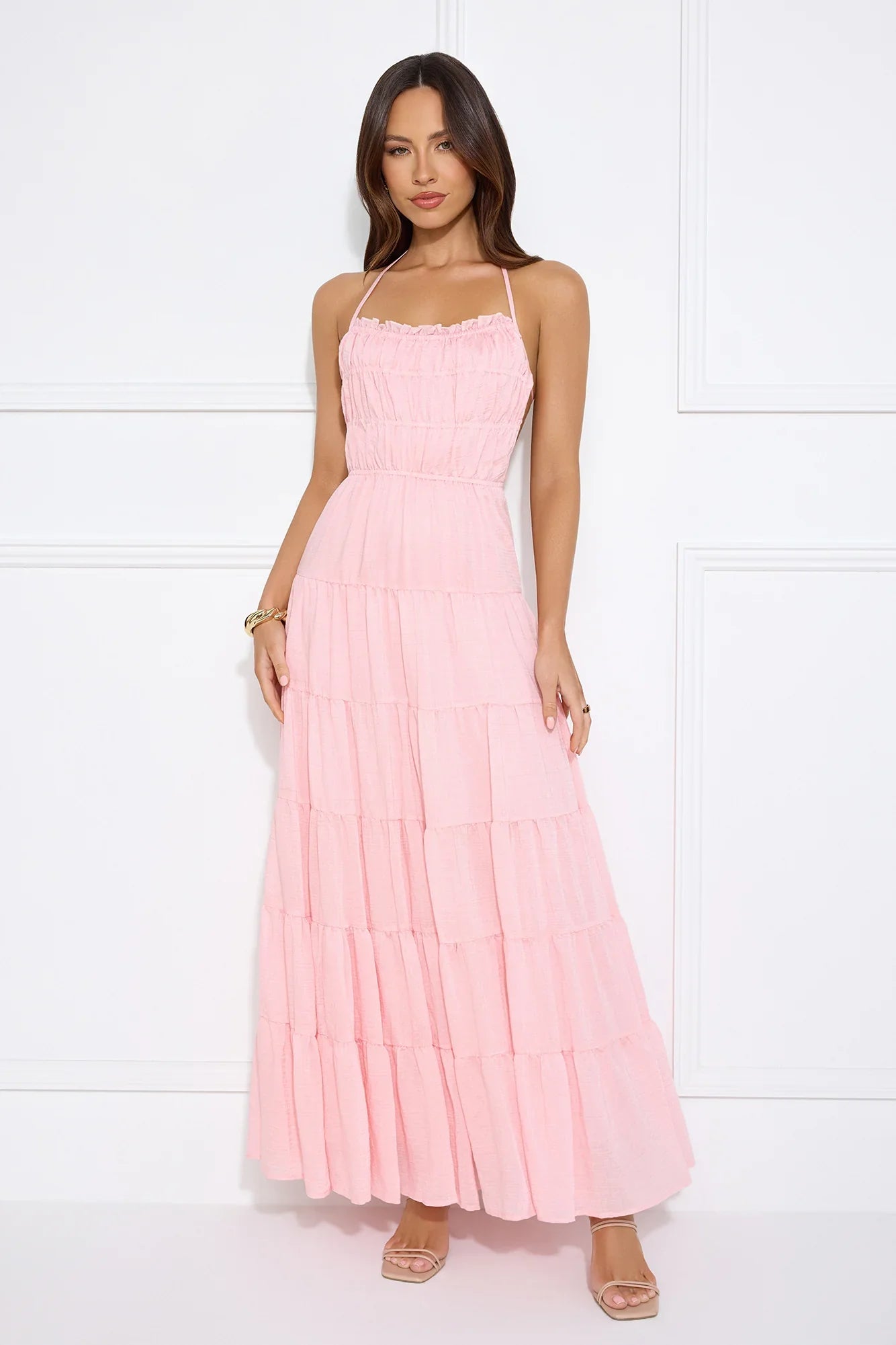Make Up Halter Maxi Dress