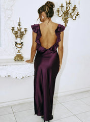 Faithful Frill Maxi Dress Plum