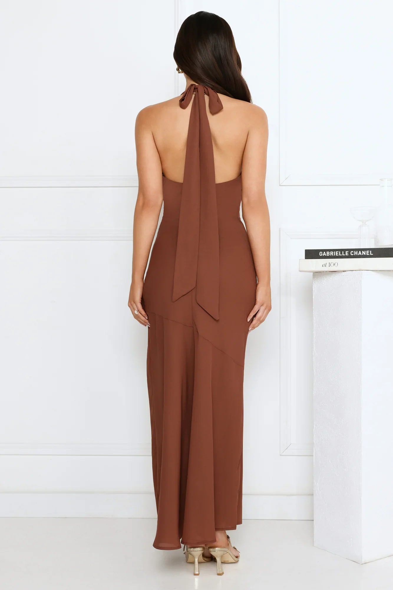 Polished Edge Halter Maxi Dress