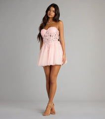 Carla Corset Tulle A-Line Mini Dress