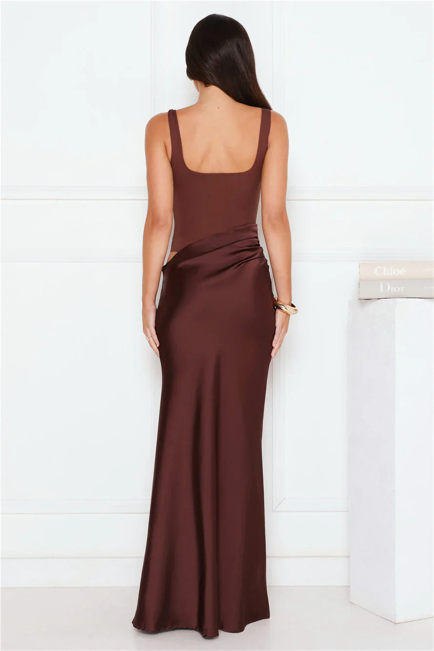 Effortlessly Yours Satin Maxi Dress