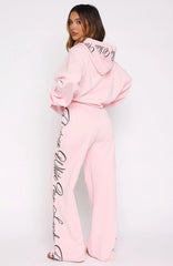 Lucky Thirteen Shaya Wide Leg Sweatpants Soft Pink