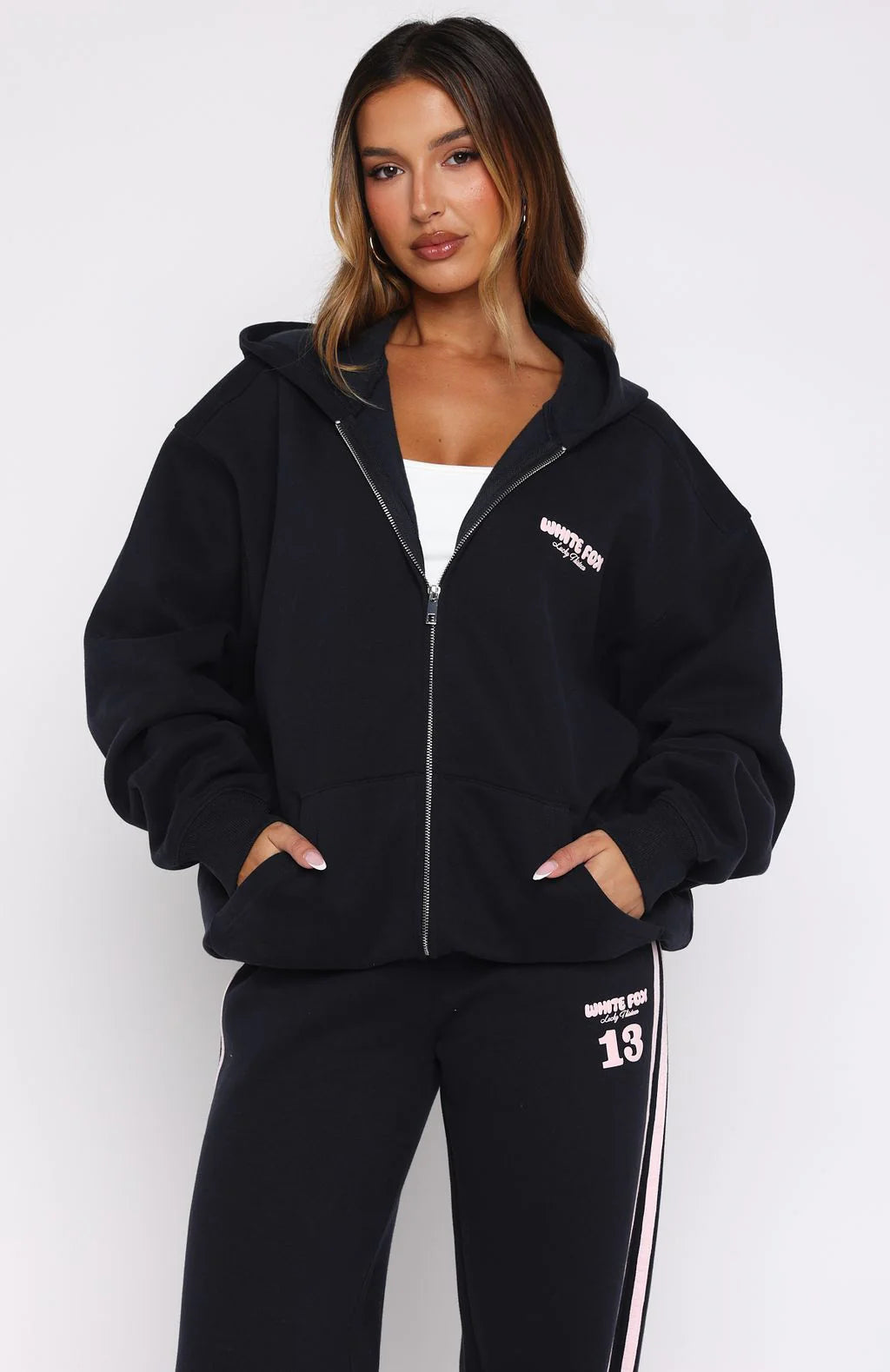 Lucky Thirteen Charise Zip Front Hoodie Navy