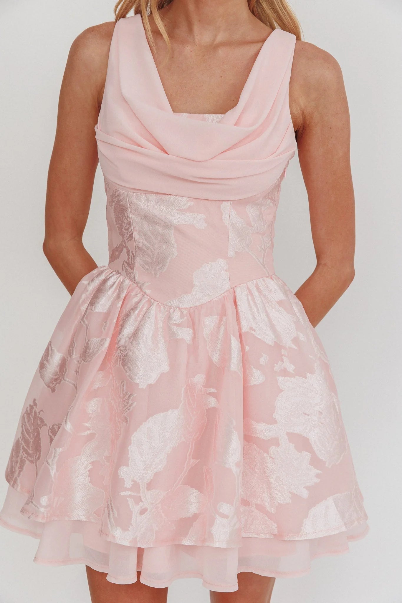 Lusting Lace-Up Back Mini Dress Blush
