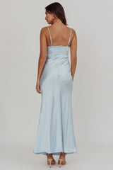 Her theory Lace Trim Maxi Dress Steel Blue