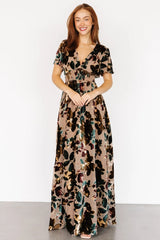 Valen Maxi Dress | Champagne Multi