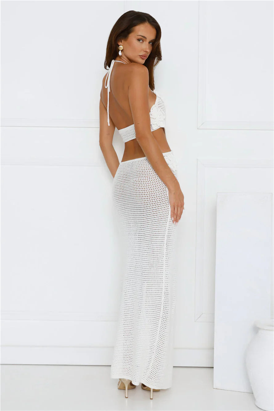 Monaco Sun Knit Halter Maxi Dress