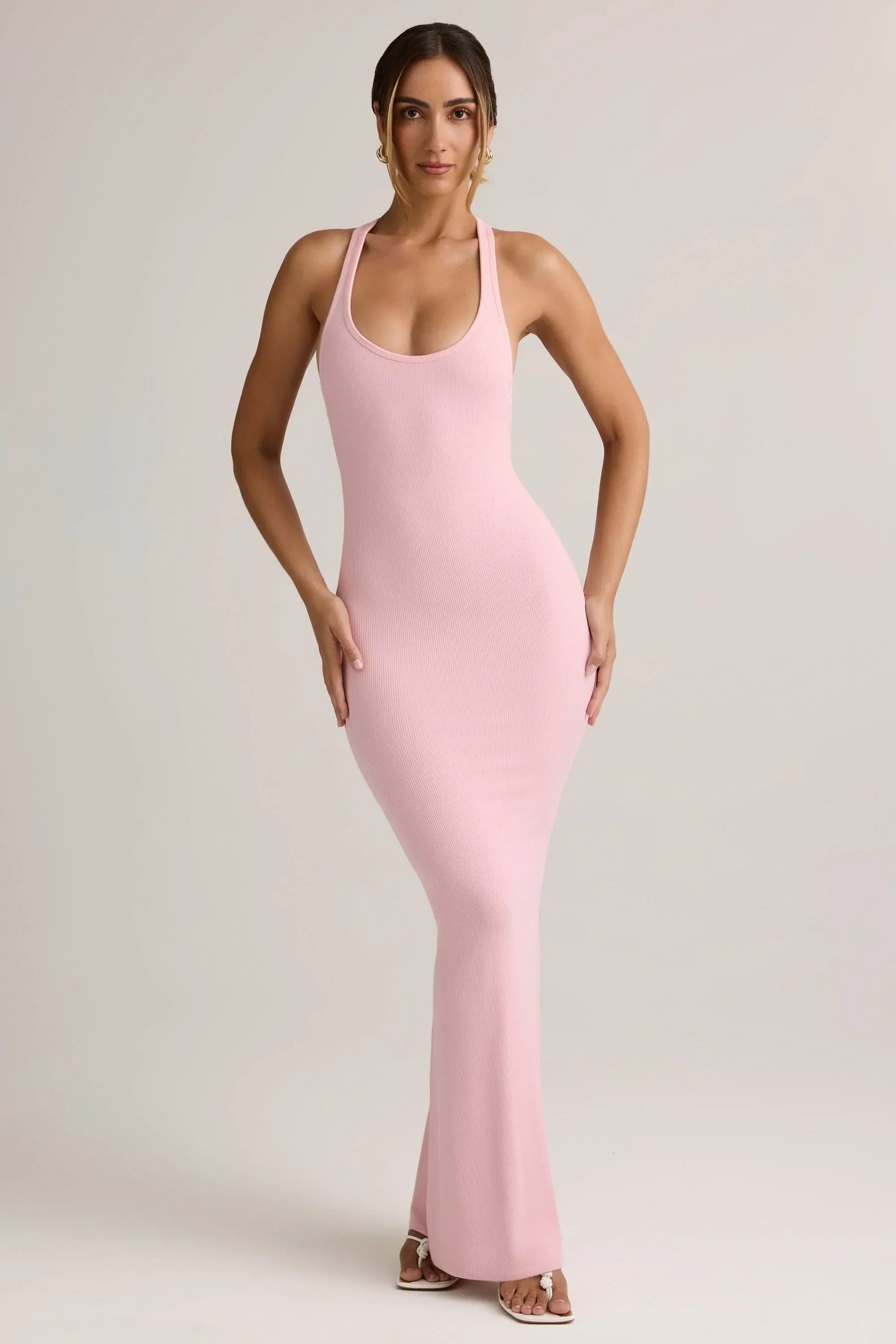 Modal Racerback Maxi Dress in Baby Pink