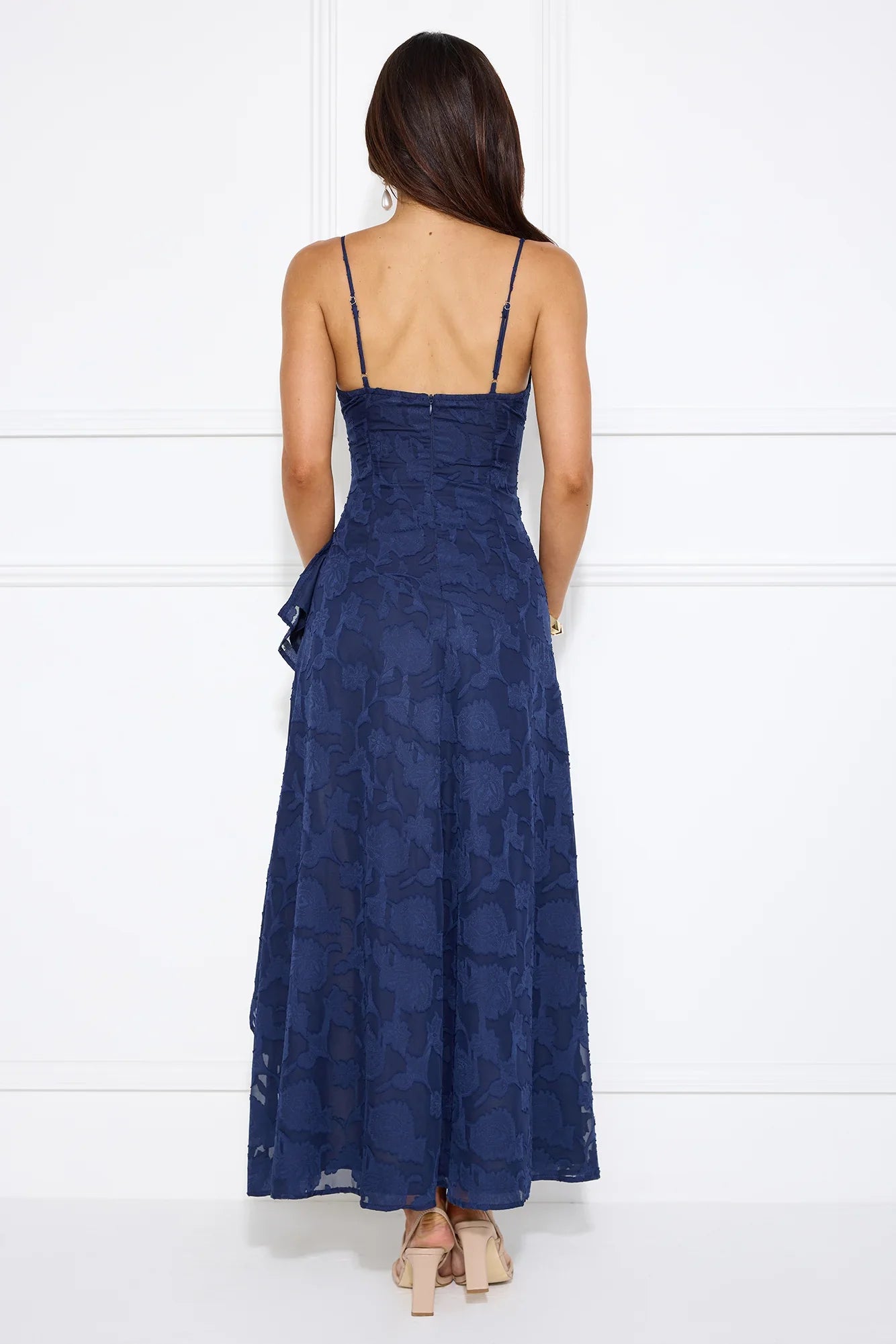 Sapphire Cascade Midi Dress